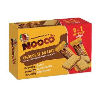 Biscuits fourrés chocolat au lait 6x35g 5+1 gratuit - NOOCO