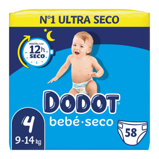 Dodot Bebe Seco Couches Bébé Taille 4 (9-14kg) 58 Unités