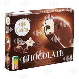 Bâtonnets Glace Vanille Chocolat Carrefour 4x110ml