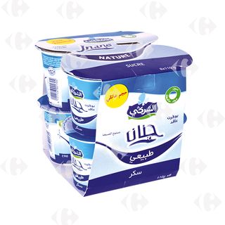Yaourt Ferme Nature Sucré Jnane 8X110G - Chergui