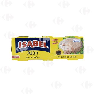 Pack de Trois Conserves de Thon à l'Huile de Tournesol Isabel 80g