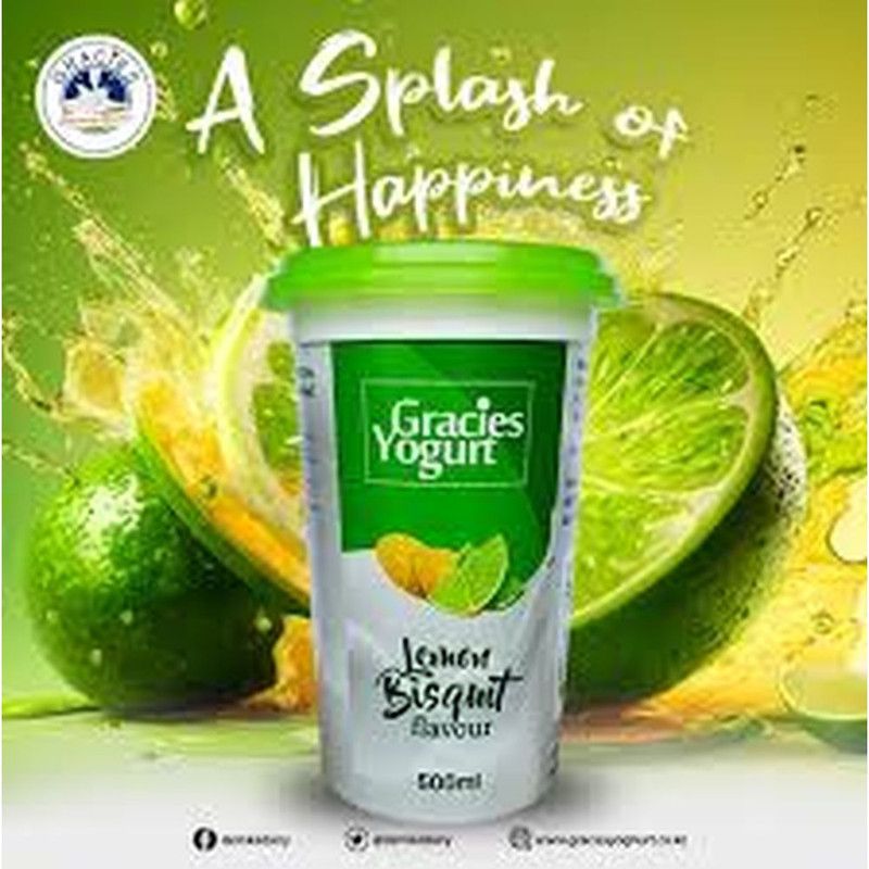 Gracie'S Lemon Biscuit Yghrt 500Ml