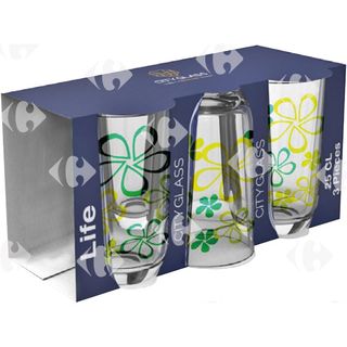 Verre A Eau / Jus Printed 3pcs