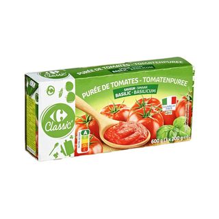 Purée de Tomates Saveur Basilic Carrefour 3 unités de 200g