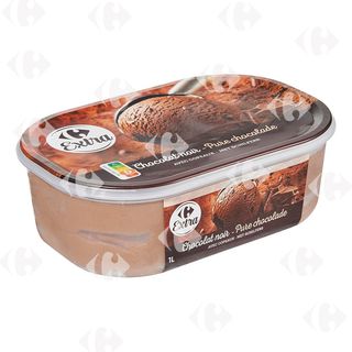 Crème Glacée Chocolat Noir en Bac Carrefour 1L