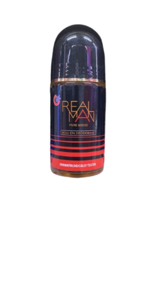 REAL MAN Pure Wood Roll-On Deodorant, 50ml