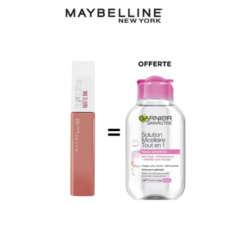 Lot Rouge à Lèvres Superstay Matte Ink 65 Seductrice + Eau Micellaire Peau Sensible 100 ml