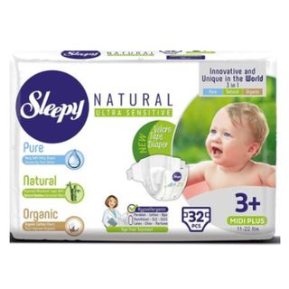 Sleepy Natural Couches Bébés Midi Plus Taille 3 32 Unités