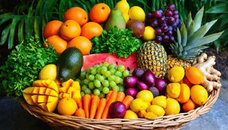 Family of 5 ( Mangoes 2kg, Passion fruits 1kg, Watermelon, Oranges, Dates (Entende), Lemon, Pawpaw, Tangerine, Avocado, Plantain (Gonja), Ginger, Mint, Carrots, Beetroots, Grapes, Pineapples, Yellow Bananas)