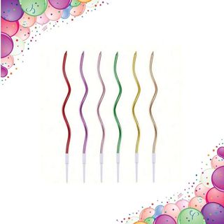 Bougie spirale multicolore métallique 12 pcs