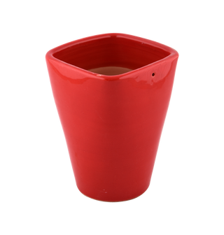 Pot conique Ø16CM - H: 17CM- Céramique- Rouge  - 531