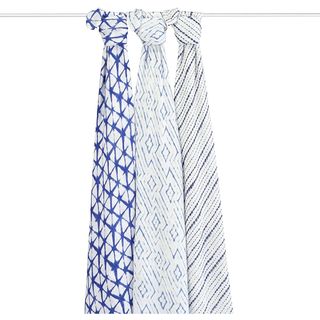 Set de 3 Langes 120x120 Indigo Shibori - Aden&Anais