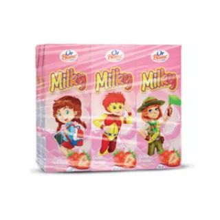 Lait aromatisé goût fraise Milky 200ml - OR BLANC