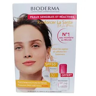 BIODERMA COFFRET PHOTODERM SPOT AGE SPF50 40ML + SENSIBIO H2O EAU MICELLAIRE DEMAQUILLANTE 100ML OFFERT