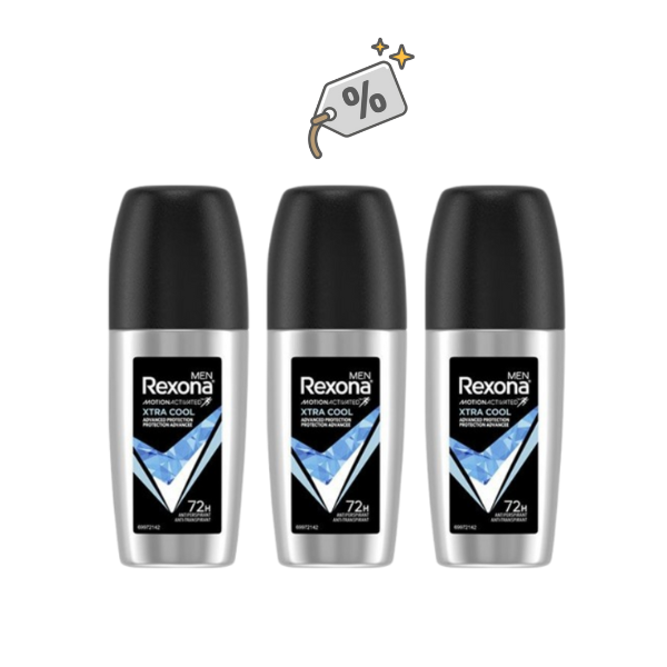 Rexona Men Xtracool Roll On 50Ml (X3)