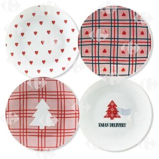 Lot de 4 Assiettes Dessert Xmas 19cm