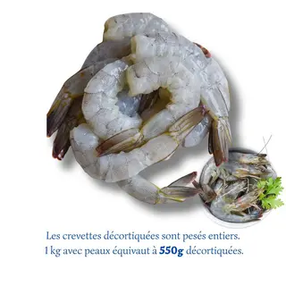 Crevettes grises décortiquées (550g)