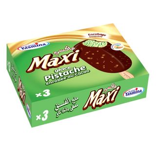 Bâtonnets Glace Maxi Pistache Choco Yasmina 3 unités 80ml