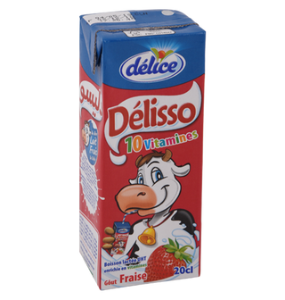 Lait aromatisé fraise DELISSO 20CL  - 446