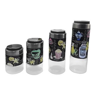 Italy Home Pack De 4 Bouteilles De Rangement Noires
