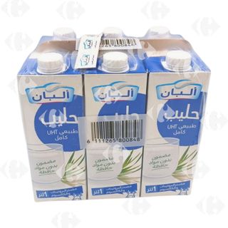 Pack de Lait UHT Entier Albane 1L 6 unités.