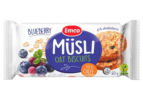 Emco Blue Berry Musli Oat Bisucuit 60G