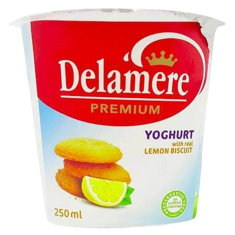 Delamere Premium Real Lemon Biscuit Yoghurt 250ml