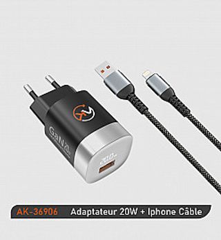 PACK BOÎTIER+CÂBLE USB - IPHONE (AK-36906)