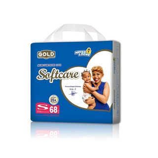 Softcare Diaper Gold Jumbo Small (3-6kgs) 68s