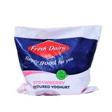 Fresh dairy yoghurt strawberry pouch 400g