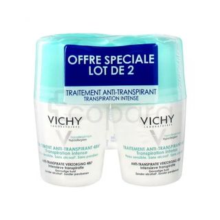 VICHY TRAITEMENT ANTI-TRANSPIRANT 48H TRANSPIRATION INTENSE ROLL-ON 50ML*2 BOITE DE 2