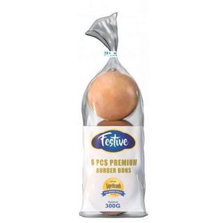 Festive Plain Burger Buns 6 Pieces