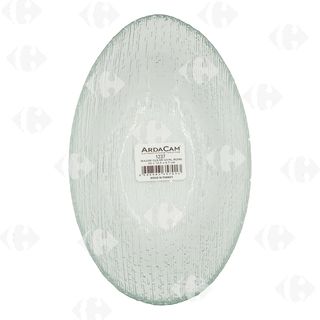 Ravier Ovale en Verre Grav Ardacam 20x12,5x4,7cm.