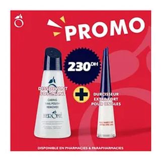 HEROME PACK DISSOLVANT SOIGNANT 120ML + DURCISSEUR EXTRA FORT POUR ONGLES 10ML