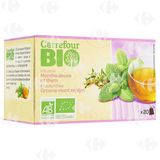 Infusion Bio Menthe Douce et Thym Carrefour Bio 20 unités