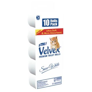 Velvex 2-Ply 200 Sheets 10 Pack Wrapped