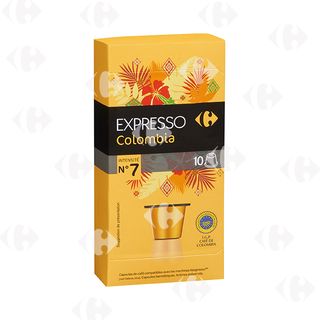Café en Capsules Expresso Colombia Carrefour N7x10