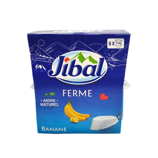 Yaourt ferme saveur banane 8x110g - JIBAL
