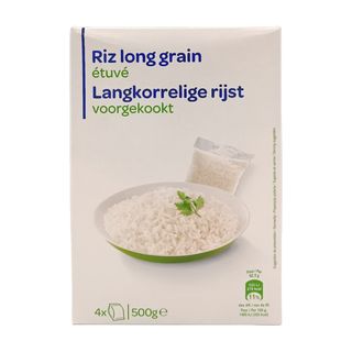 Riz Long Étuvé Carrefour Blanc 125G X4