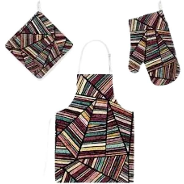 3Pcs Kitchen Apron Set