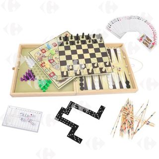 Jouet en Bois Coffret Multi-Jeux Carrefour