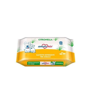 Amoremio Lemon Scent Dog & Cat Wipes, 40 Pieces