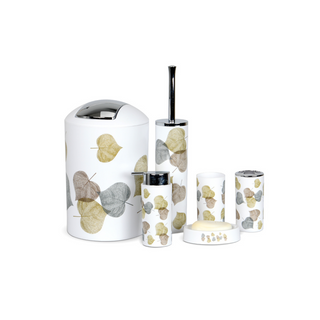 SET ACCESSOIRE SALLE DE BAIN 6 PCS FEUILLE D'ARBRE REF 0291930