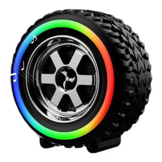 Haut-Parleur Portable en Forme de Roue de Voiture avec LED