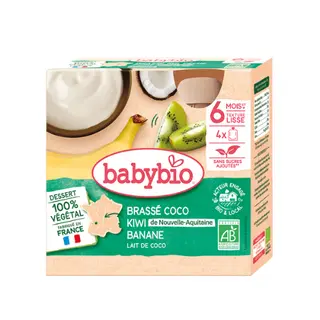 BABYBIO GOURDE BRASSE COCO KIWI BANANE 4 X 85G