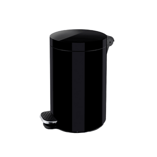 Poubelle À Pedale En Acier Laqué Noir 5 L-842605-