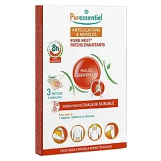 PURESSENTIEL ARTICULATIONS ET MUSCLES PATCHS CHAUFFANTS 14 HUILES ESSENTIELLES BOITE DE 3