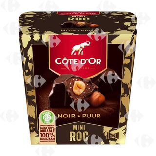 Chocolat Noir et Noisettes Mini Roc Côte D'Or 195g