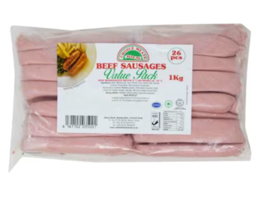 Choice Meat Beef Sausage Value Pack 1Kg