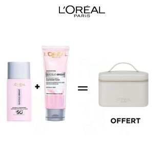 Pack L'oréal Paris : Bloc Solaire Glycolique 50ml + Gel Nettoyant Glycolique 100ml =Trousse Offerte
